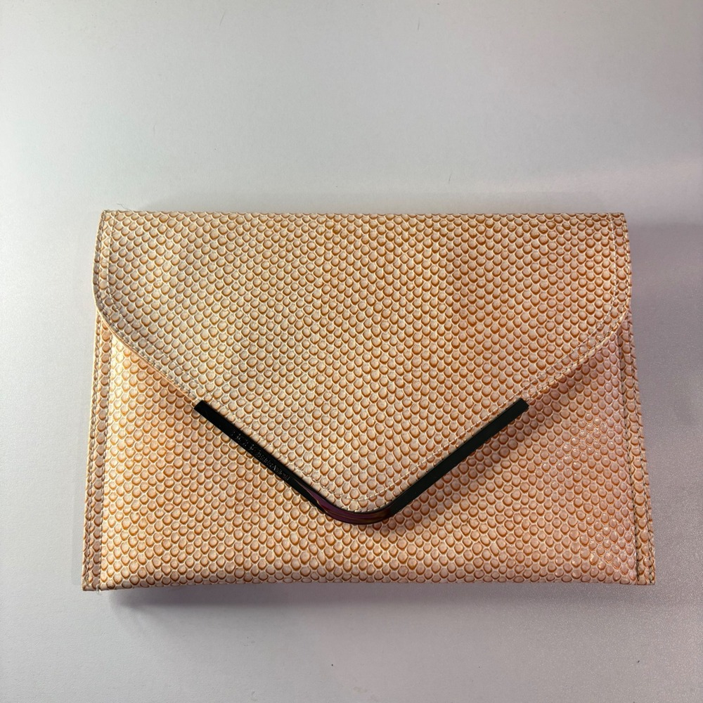 ♾️BCBGeneration Snakeskin Envelope Clutch Python Metal Accent Purse♾️